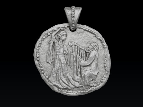 Old Coin Pendant 3D print model 3Dプリントモデル