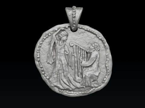 Old Coin Pendant 3D print model 3D Print Model