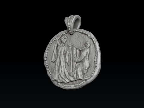 Old Coin Pendant 3D print model 3Dプリントモデル