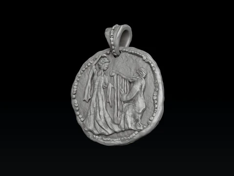 Old Coin Pendant 3D print model 3D Print Model