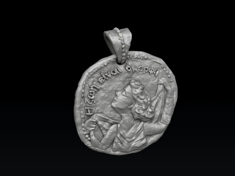 Old Coin Pendant 3D print model 3D Print Model