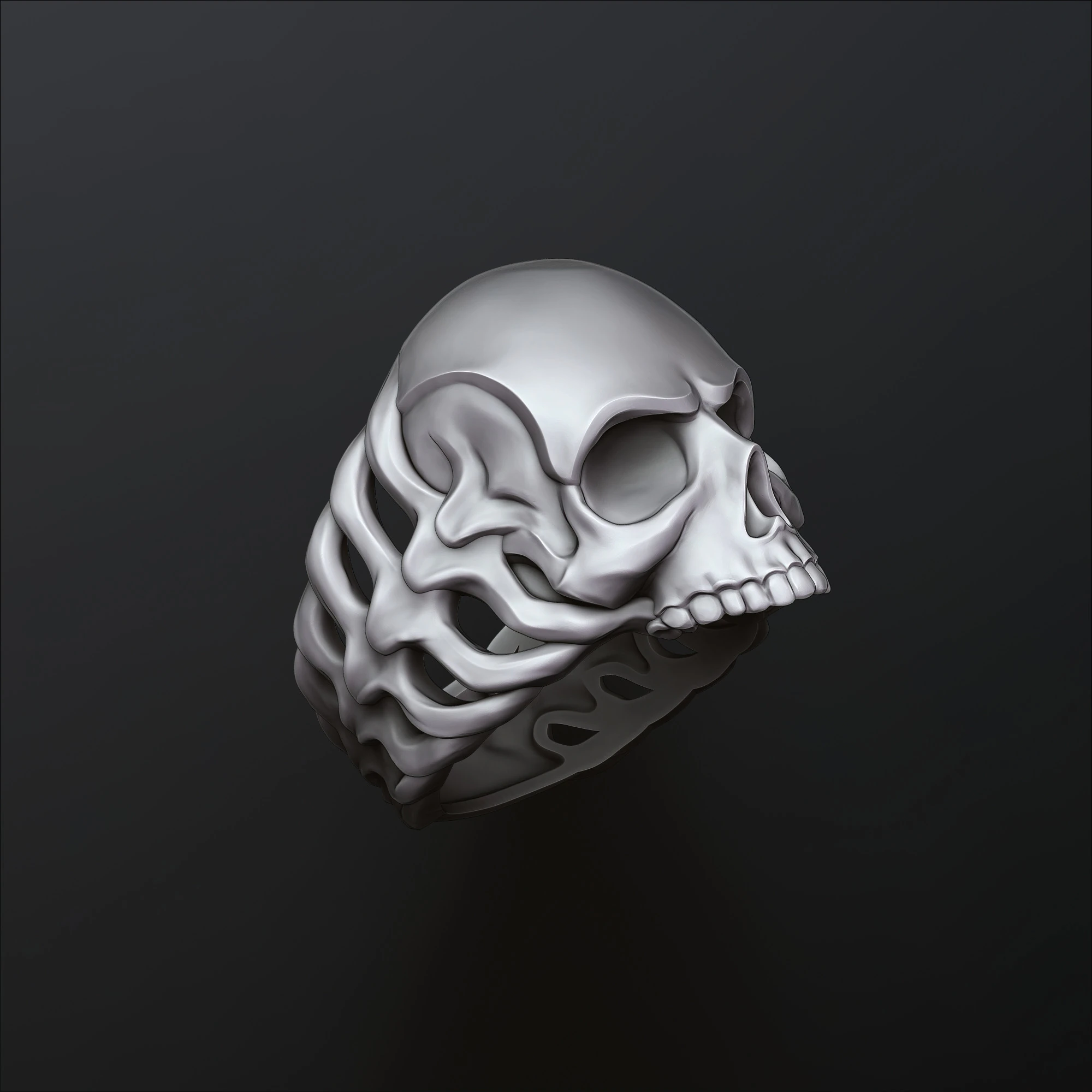 Skull Skeleton Ring 3D print model 3D Print Model .c4d .max .obj .3ds .fbx .stl .blend 