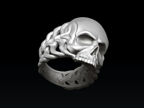 Skull Skeleton Ring 3D print model 3D Print Model