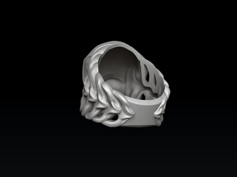 Skull Skeleton Ring 3D print model Modèles 3D en vedette