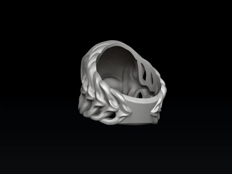 Skull Skeleton Ring 3D print model 3D Print Model
