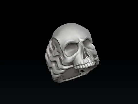 Skull Skeleton Ring 3D print model 3D Print Model