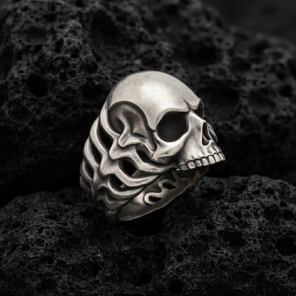 Skull Skeleton Ring 3D print model 3D Print Model .c4d .max .obj .3ds .fbx .stl .blend