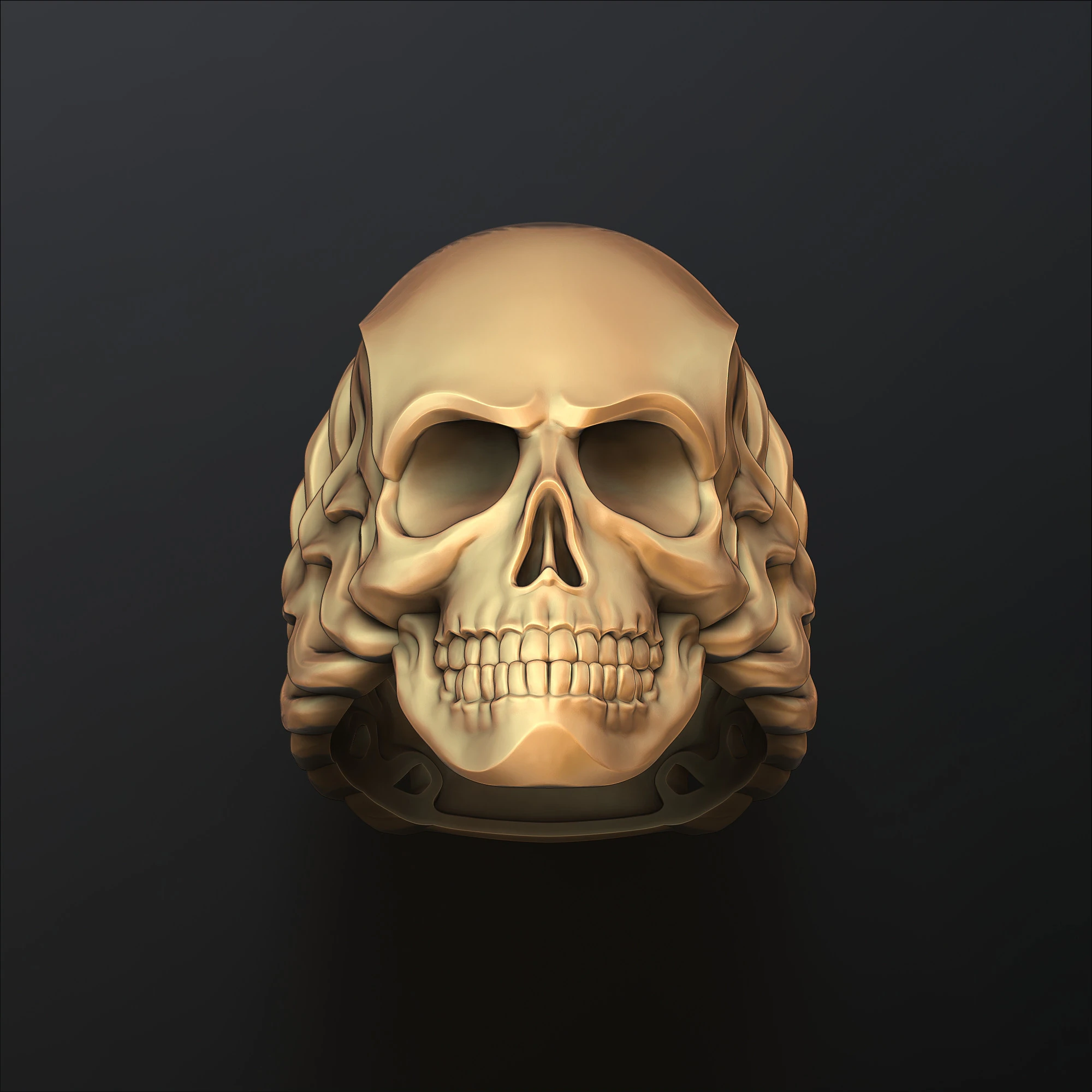 Skull Skeleton Ring Version 2 3D print model 3D Print Model .c4d .max .obj .3ds .fbx .stl .blend 
