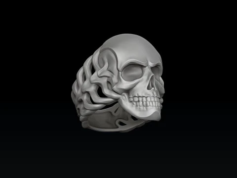 Skull Skeleton Ring Version 2 3D print model 3D Print Model