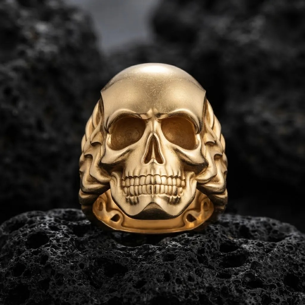 Skull Skeleton Ring Version 2 3D print model 3D Print Model .c4d .max .obj .3ds .fbx .stl .blend 