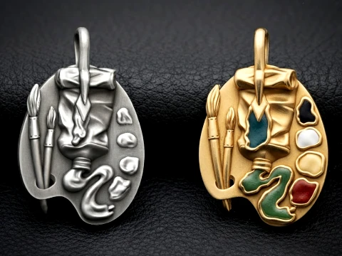 Painting Palette Pendant 3D print model 3D Print Model