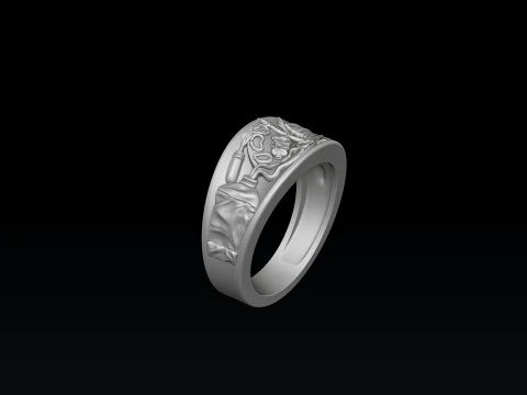 Painting Palette Ring 3D print model 3D Print Model