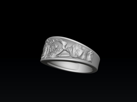 Painting Palette Ring 3D print model 3D Print Model