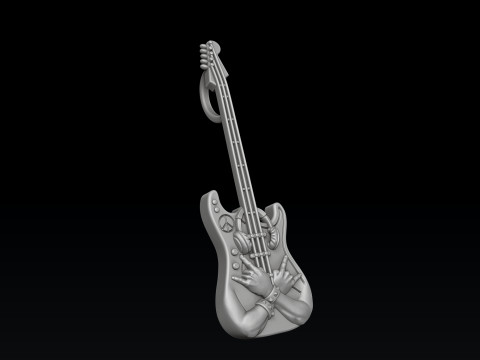 Rock N Roll Guitar Pendant 3D print model 3Dプリントモデル