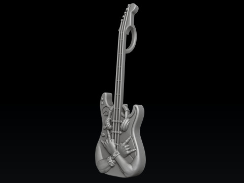 Rock N Roll Guitar Pendant 3D print model 3Dプリントモデル