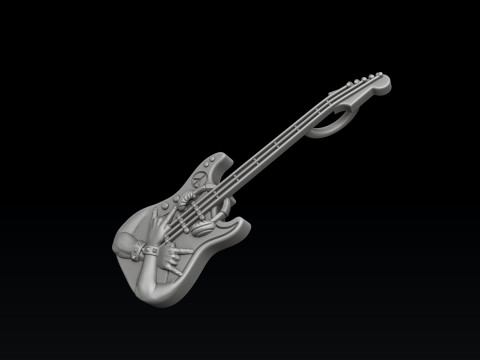 Rock N Roll Guitar Pendant 3D print model 3Dプリントモデル