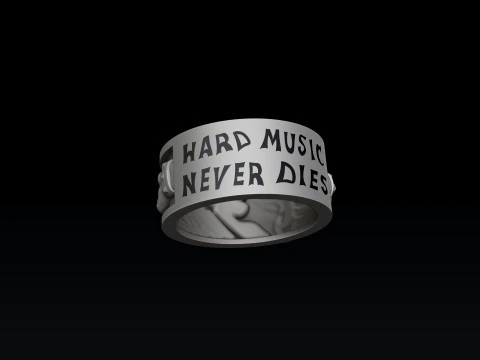 Rock N Roll Guitar Ring Pendant Set 3D print model 3D Print Model