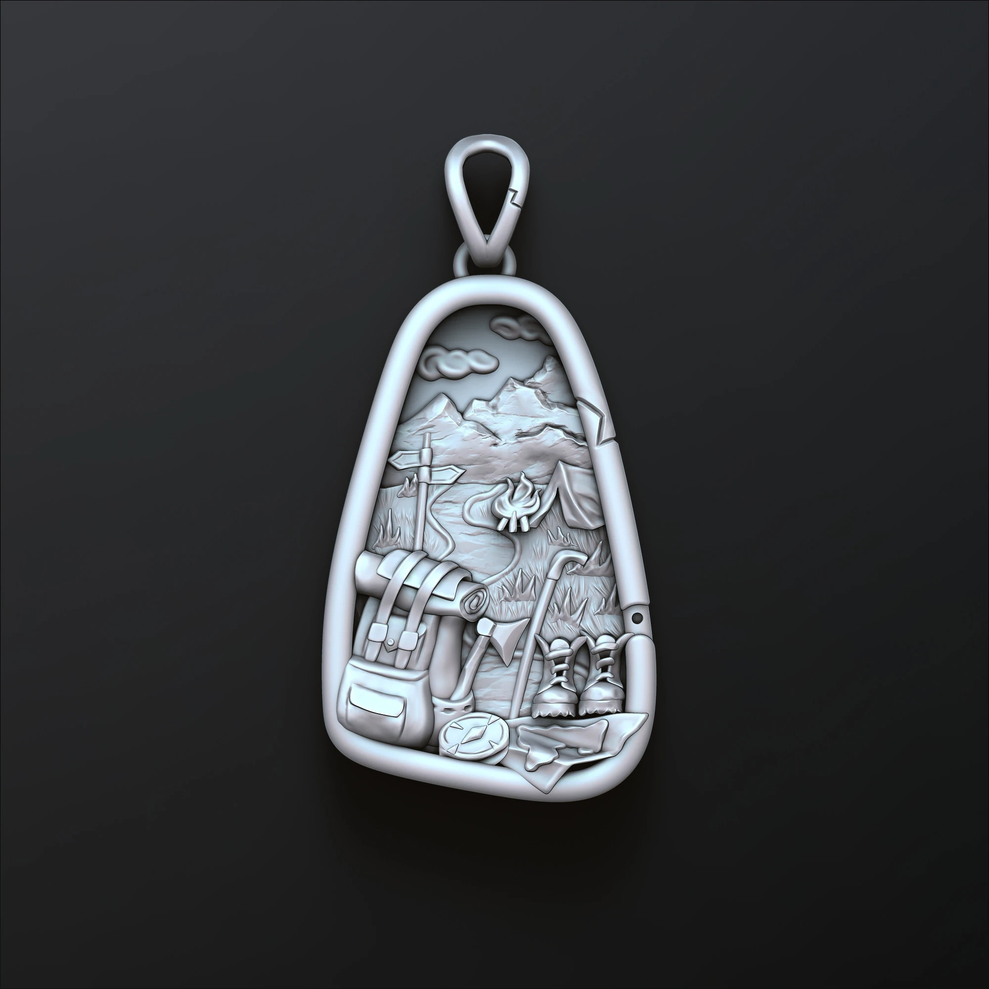 Traveller Hiking Pendant 3D print model 3D Print Model .c4d .max .obj .3ds .fbx .stl .blend 