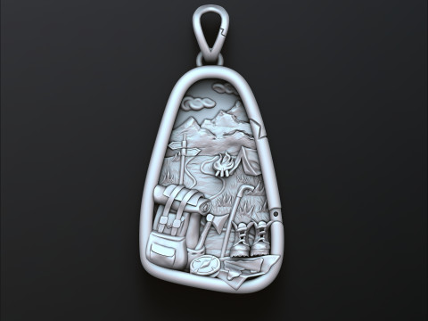 Traveller Hiking Pendant 3D print model 3Dプリントモデル