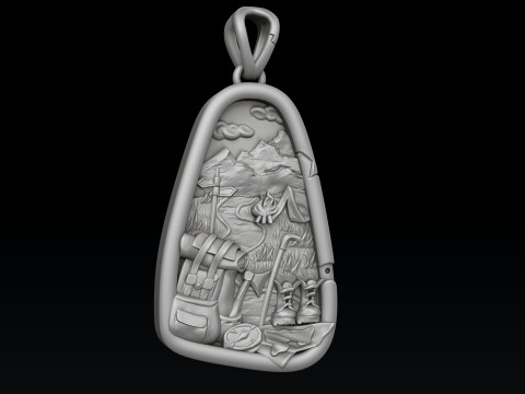 Traveller Hiking Pendant 3D print model 3D Print Model