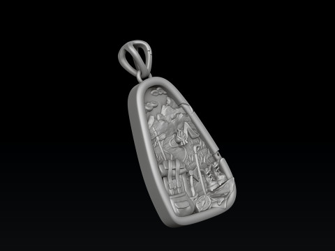 Traveller Hiking Pendant 3D print model 3D Print Model
