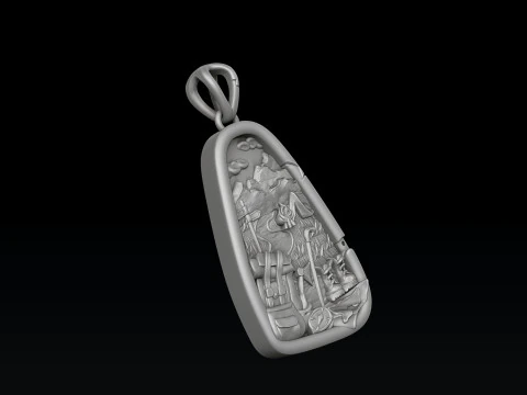 Traveller Hiking Pendant 3D print model 3D Print Model