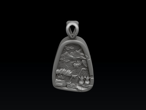 Traveller Hiking Pendant 3D print model 3D Print Model