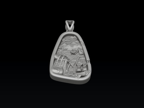 Traveller Hiking Pendant 3D print model 3D Print Model
