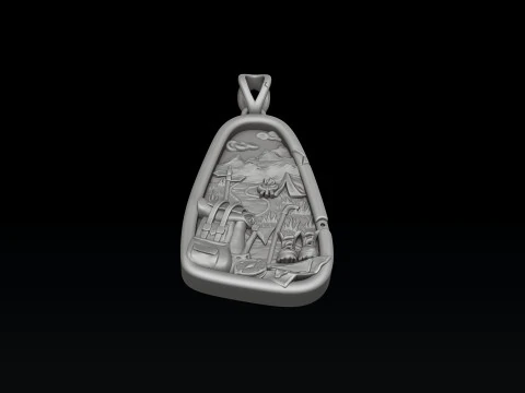 Traveller Hiking Pendant 3D print model 3D Print Model