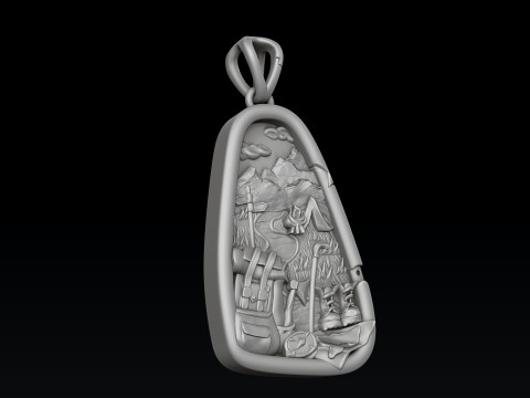 Traveller Hiking Pendant 3D print model 3D Print Model
