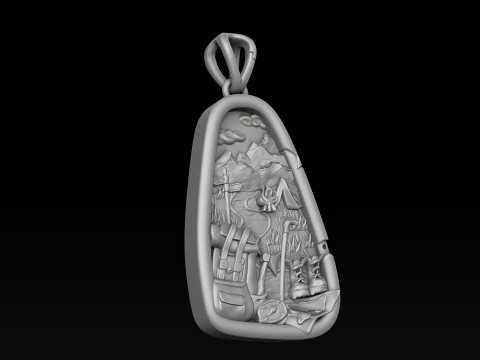 Traveller Hiking Pendant 3D print model 3D Print Model