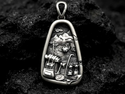 Traveller Hiking Pendant 3D print model 3D Print Model