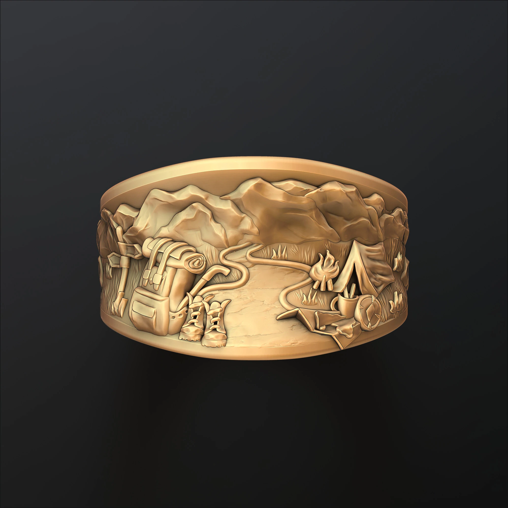 Traveller Hiking Ring 3D print model 3D Print Model .c4d .max .obj .3ds .fbx .stl .blend