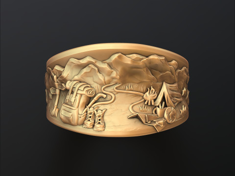 Traveller Hiking Ring 3D print model 3Dプリントモデル