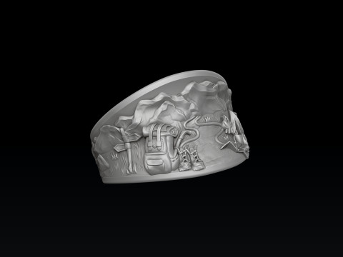Traveller Hiking Ring 3D print model 3Dプリントモデル