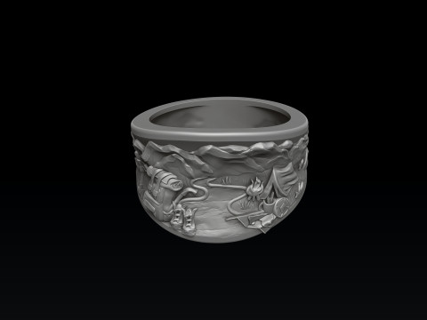 Traveller Hiking Ring 3D print model 3Dプリントモデル