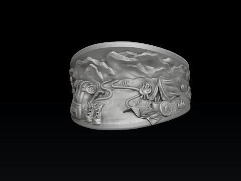 Traveller Hiking Ring 3D print model 3Dプリントモデル