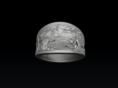 Traveller Hiking Ring 3D print model 3Dプリントモデル