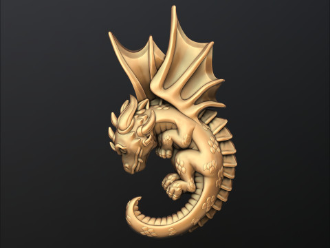 Baby Dragon Pendant 3D print model 3Dプリントモデル