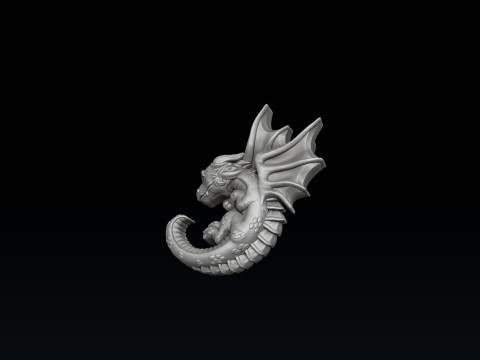 Baby Dragon Pendant 3D print model 3Dプリントモデル