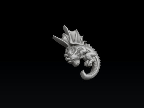 Baby Dragon Pendant 3D print model 3Dプリントモデル