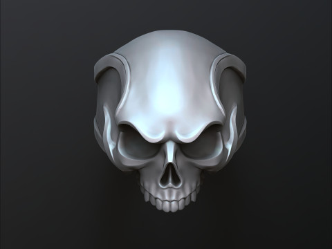 Angry Skull Ring 3D print model 3Dプリントモデル