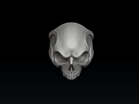 Angry Skull Ring 3D print model 3Dプリントモデル
