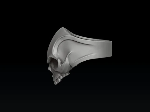 アングリースカルリング3Dプリントモデル 3Dプリントモデル