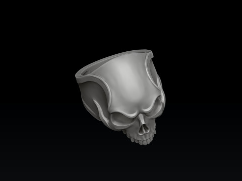 Angry Skull Ring 3D print model 3Dプリントモデル