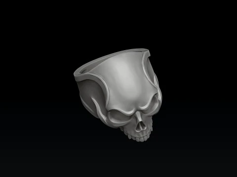 アングリースカルリング3Dプリントモデル 3Dプリントモデル