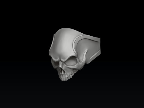 Angry Skull Ring 3D print model 3Dプリントモデル