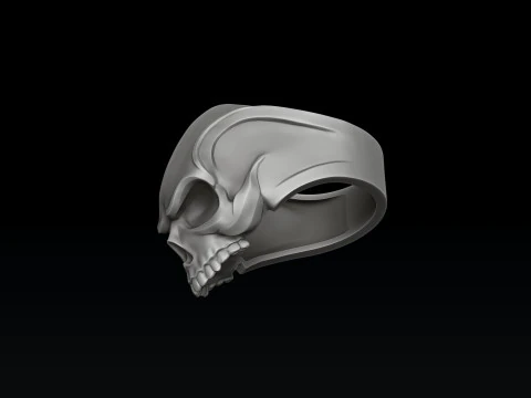 アングリースカルリング3Dプリントモデル 3Dプリントモデル