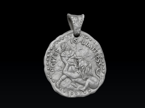 Old Coin Pendant v2 3D print model 3D प्रिंट मॉडल