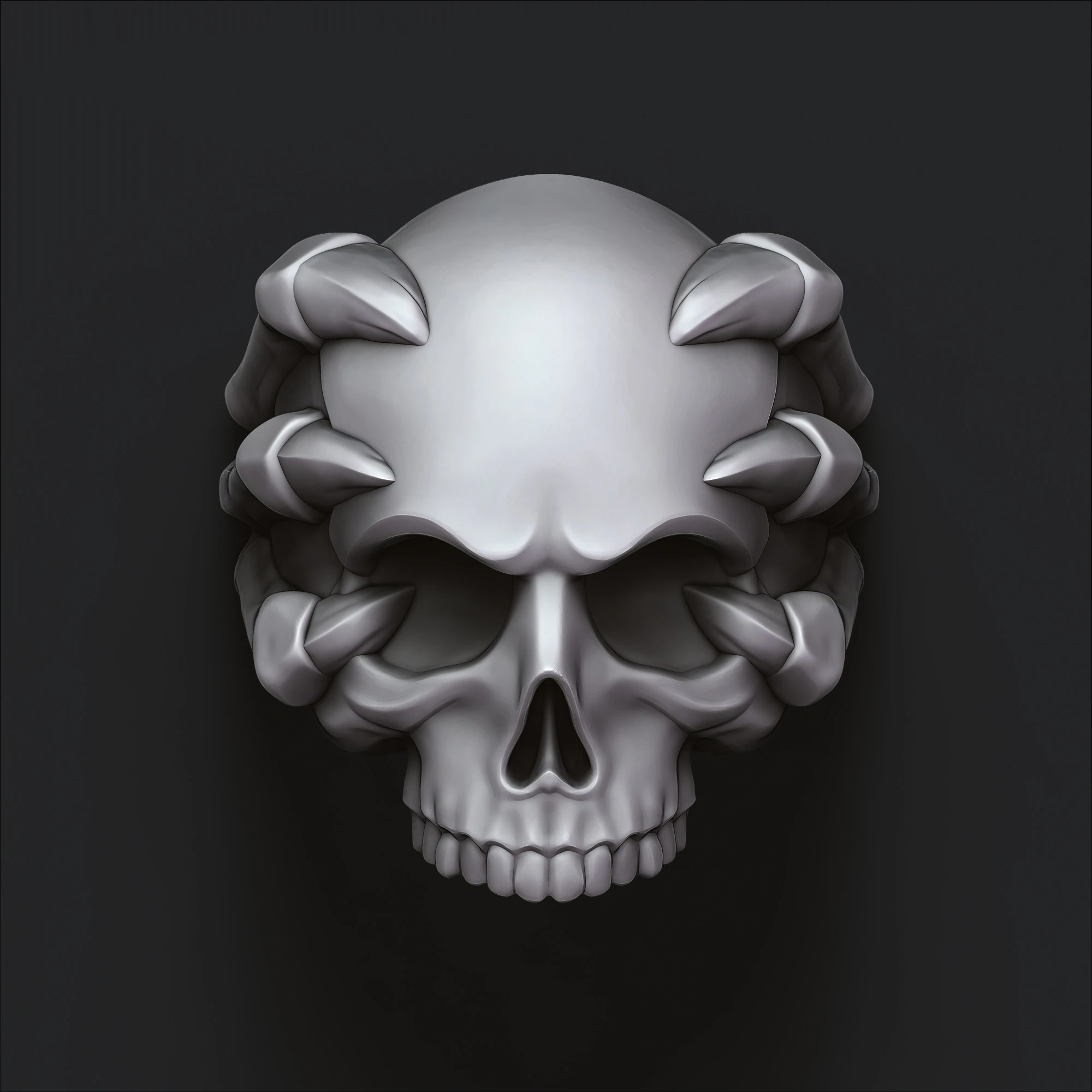 Skull Clutches Ring 3D print model 3D Print Model .c4d .max .obj .3ds .fbx .stl .blend 